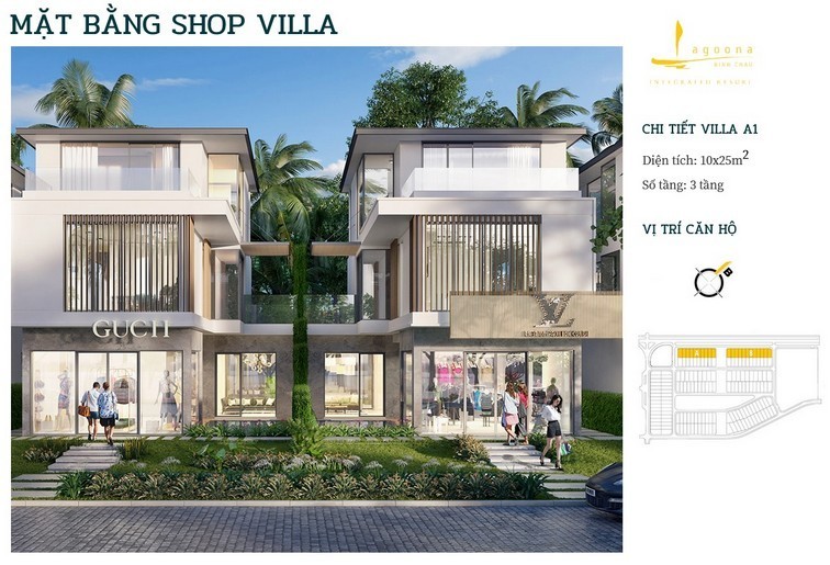 Thiết kế shop villa dự án Lagoona Bình Châu